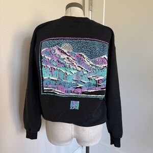 Vintage 90s Northstar Lake Tahoe Russell Crewneck Mountain Print Retro Size XL